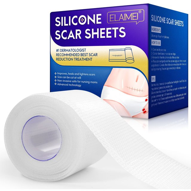 1 Roll Invisible Silicone Scar Sheets , 4cm X 150/300cm Self-Adhesive Scar Cover Tape Reusable and Effective Skin Care Strips