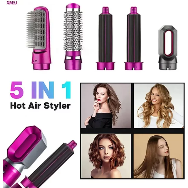 5 in 1 Hair Dryer One-step Hot Air Comb Set Professional Air styling Curling Iron Hair Straightener Styling Tool Hair Dryer