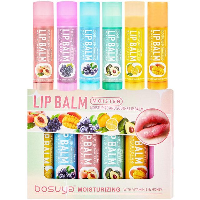 Assorted Fruit Flavor Lip Balm Set Hydrating Nourishing Anti-Cracked Non-sticky Hydrating Vitamin E Lip Balm Winter Skin Care
