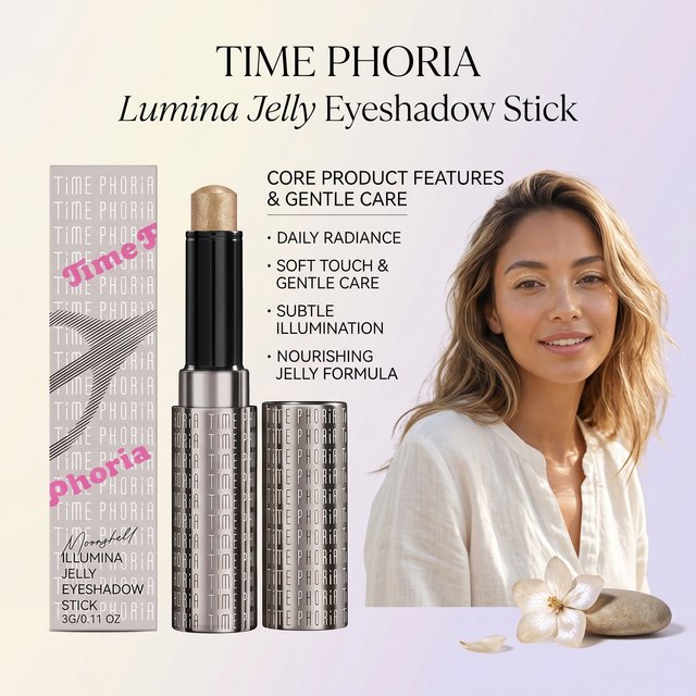 Jelly Eyeshadow Stick Brightening Eye Area Correcting Dullness Enlarging Eyes Long-Lasting Glitter Purple Cream Eyeshadow Makeup