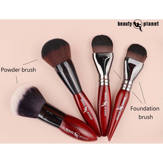 Beauty Planet Luxury Natural Animal Horse Hair Powder Foundation Blush Brushes Professional Makeup Make Up Cosmetic Tools