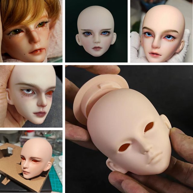 1/3 SD bjd doll practice head without makeup face doll accessories PVC vinyl