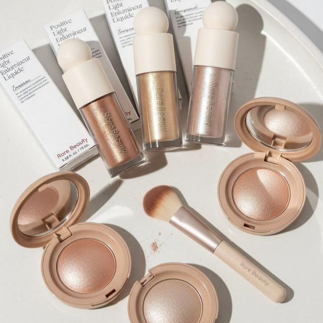 Rare Beauty Positive Light Silky Highlight Liquid Transparent Pearlescent Cheek Nose High Gloss Long Lasting Brightening Makeup