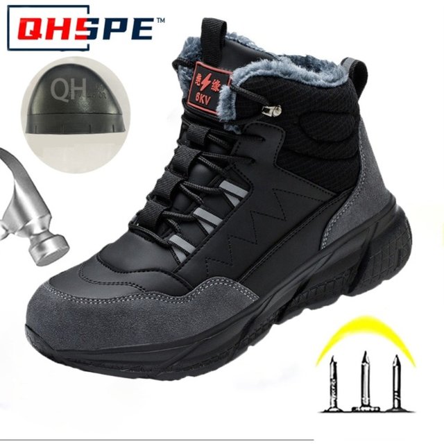Winter Labor Insurance Shoes and Insoles Men's Anti-smash Anti-piercing Non-slip and Deodorant Safety Shoes Women's Lightweight