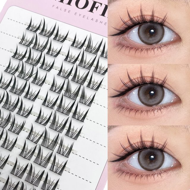 MIOFIA Manga False Eyelashes Korean Style Individual Lashes Cluster Soft and Light Anime Eyelashes DIY Eyelash Extension Makeup