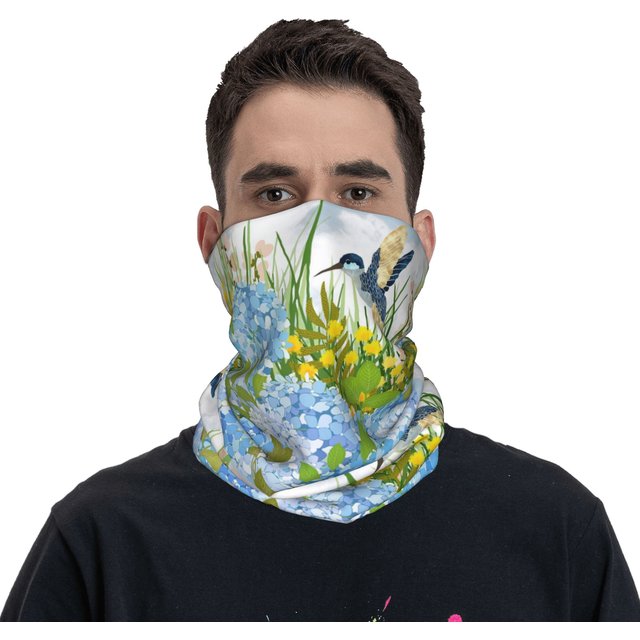 Bandana de jardin d'été Hummingbird, cache-cou imprimé, écharpe enveloppante, masque facial, pour la course à pied, pour hommes, femmes, adultes, coupe-vent