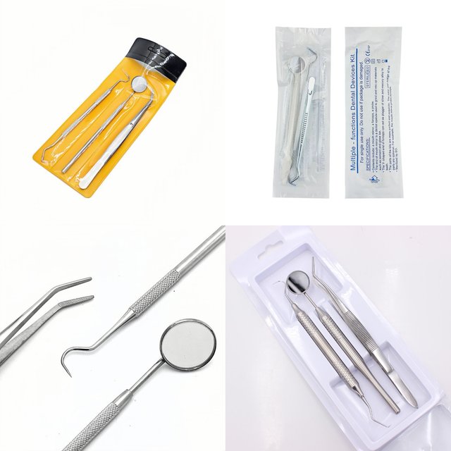 3pcs/set Stainless Steel Dental Tool Set Dental Oral Care Endoscopic Cleaning Calculus Remover Tooth Stains And Tartar