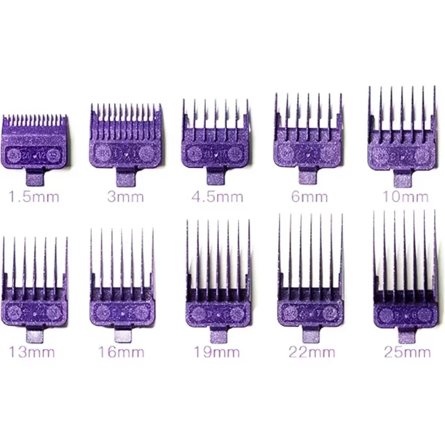 10pcs BRDCLIP Purple Limit Comb for men Clippers Accessories Hair Clipper Positioning Comb Hairdressing Tools Tooth Comb Barber
