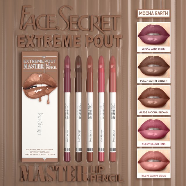 5 Pcs Matte Lip Liner Set +Brush Long Lasting Waterproof Velvet Matte Pencils - Smooth Application Makeup Kit Lip Combo Set