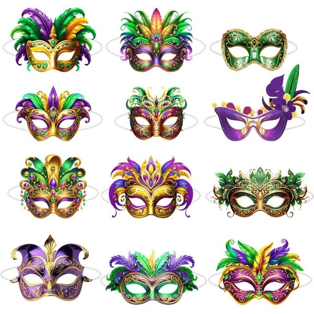 6Pcs Venetian Party Carnival Masquerade Mask DIY Paper Half Face Mask Brazilian Carnival Party Decorations Party Makeup Ball