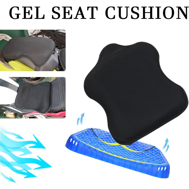 Motorcycle Gel Seat Cushion Breathable Heat Insulation Air Pad Cover Anti Slip Sunscreen Seat Cover Shock Absorption Four Season