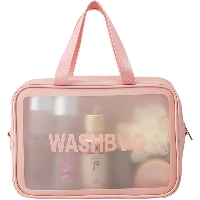 Swimming Essential Makeup Bag, Waterproof Transparent Pouch, Luxurious Cosmetics Organizer 3-Piece Set, Bathroom Storage Bag