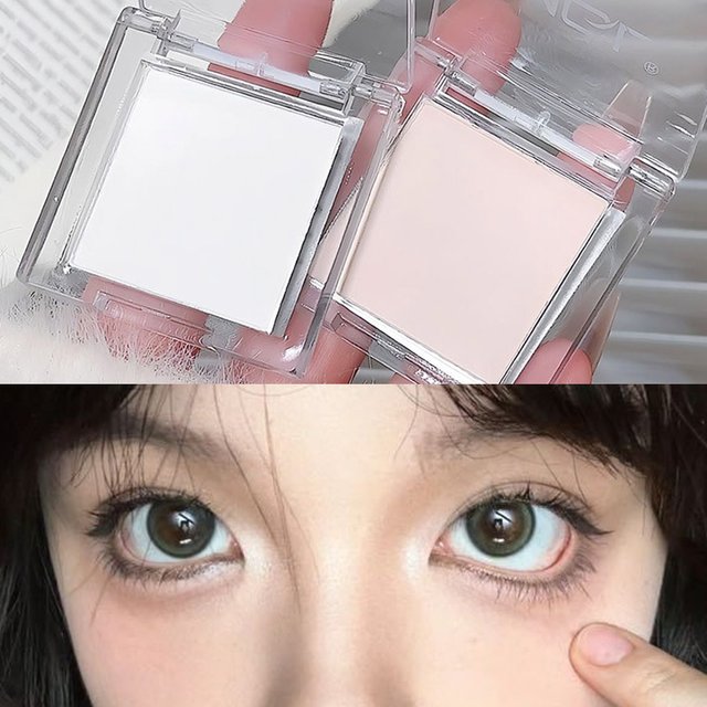 Matte White Monochrome Eyeshadow Palette Natural Light Highlighter Powder Lying Silkworm for Delicate Eye Contouring Brightens