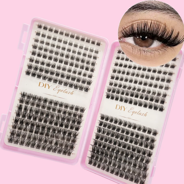 DIY Home Eyelash Extension Kit Soft Individual Lashes D Curl Multiple Sizes Odorless Comfortable False Lash Set for women Makeup