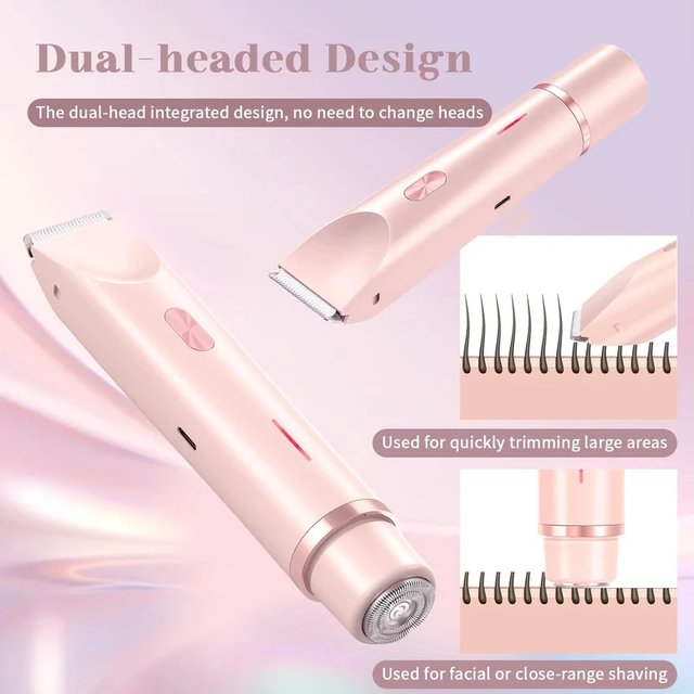 Electric Shaver for Woman Double Head Dual Purpose Female Razor Body Epilator Leg Underarm Bikini Electric Hair Remover Trimmer