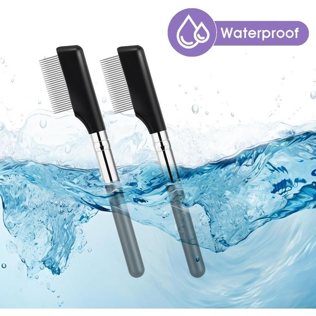 Metal Eyelash Comb to Groom and Separate Eyelashes with Silver Metal Teeth Eyelash Brush Reusable Eye Makeup Tool