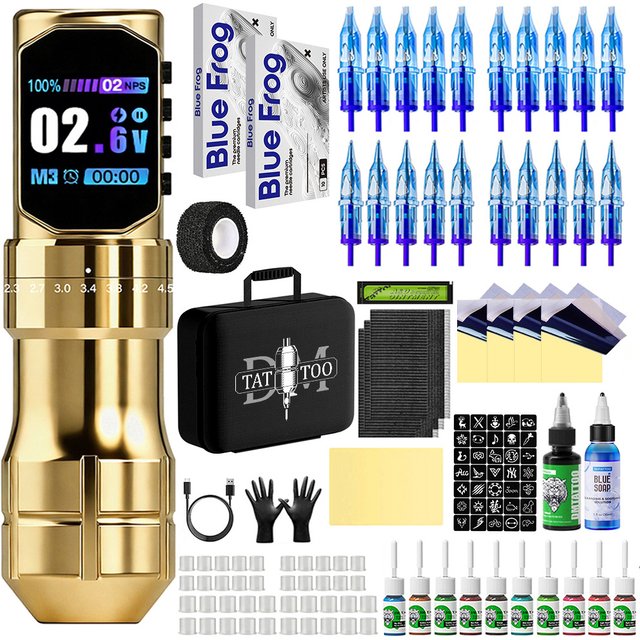 DM Tattoo Kit Tattoo Machnie Kit Tattoo Pen Kit For Permanent Makeup Tattoo Machine Kit Wireless Tattoo Gun Kit