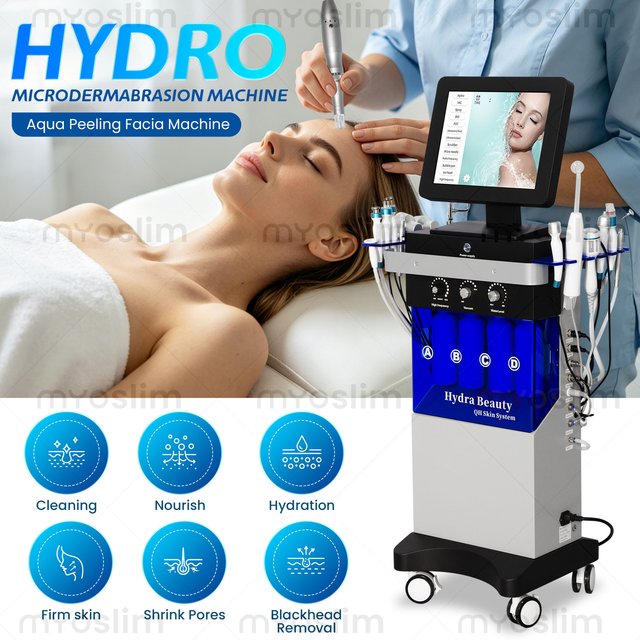 14 in 1 Women Aesthetic Beauty Equipment Bubble Oxygenation Ultrasonic Scrubber Hydrodermabrasion Hydro Facial Machine