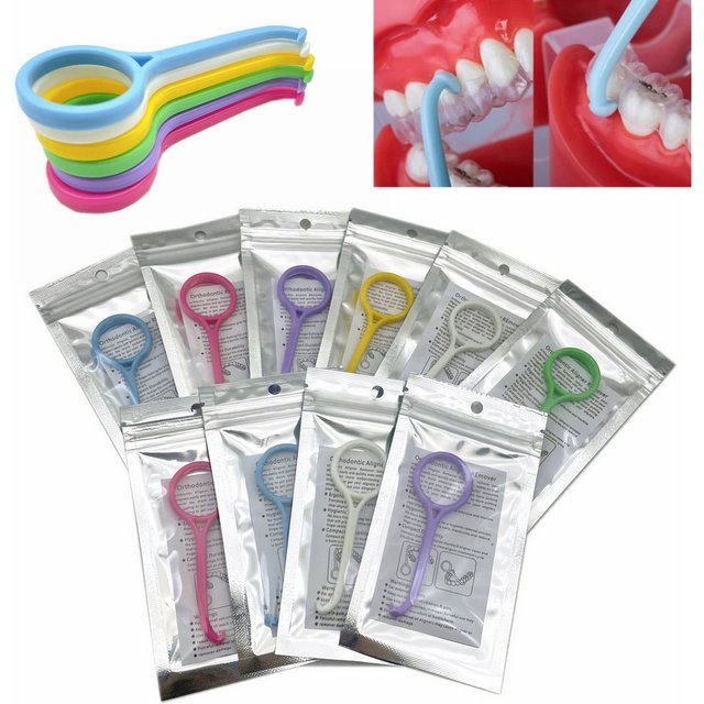 10pcs Dental Brace Extractor Removal Tool Hook Orthodontic Aligner Remove Invisible Removable Braces Clear Aligner Oral Care