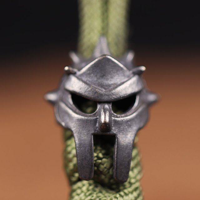 Casque angulaire romain spartiate, couteau en laiton, perle EDC, bricolage, lanière paracorde,