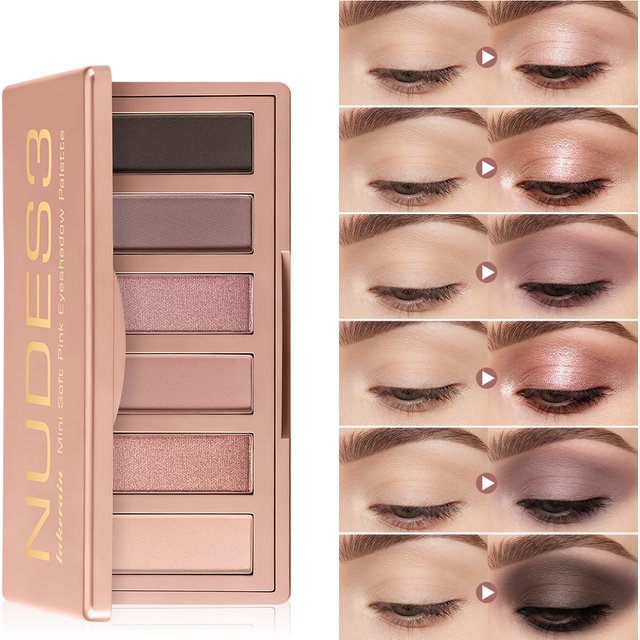 Best Selling Naked2 Basics Eyeshadow Palette, 6 Matte Neutral Contour Shades With Mirror, Velvety Smooth Long Lasting Waterproof