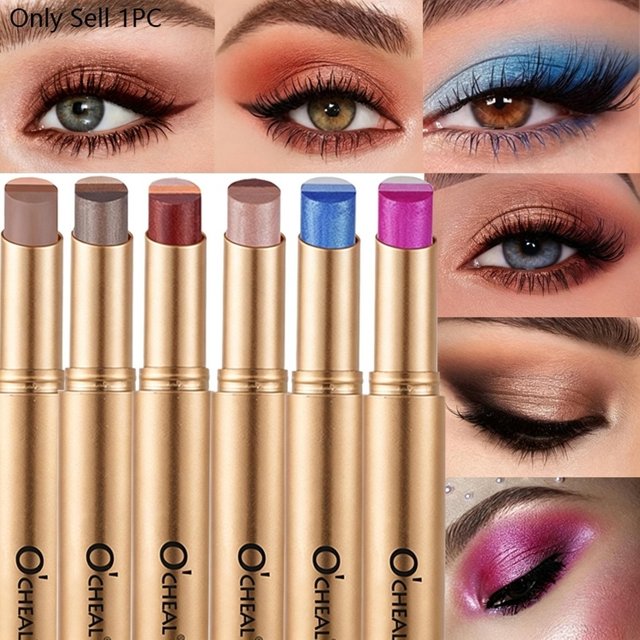Three Color Matte Pearlescent Eye Shadow Stick Waterproof Durable Gloss Smoked Eye Makeup Eye Shadow Stick