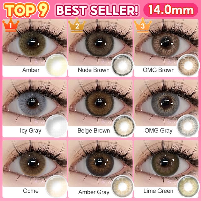 Magister 14.0mm Queen Amber/Ochre Color Contact Lenses Suitable For Daily Wear Cosmetics Lens Iris Imitation Brown Lens 6 Months