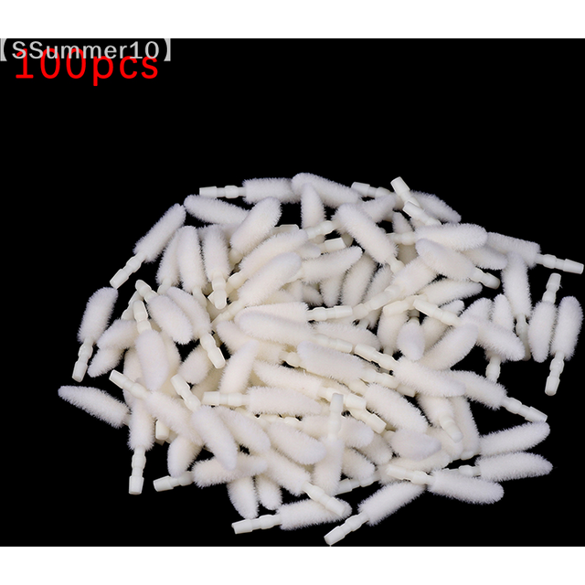 【SSummer10】100Pcs Disposable Cotton Head Cosmetic Lip Brush - Eyeshadow Lip Gloss Makeup Tool Applicator【SS】