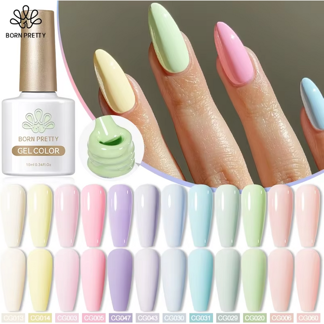 BORN PRETTY Sweet Spring Summer Color Gel Nail Polish 10ml Light Pink Green Yellow Long Lasting Varnis Semi Permanent For Nails