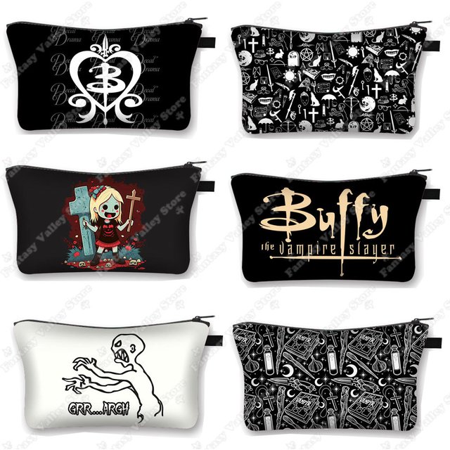 Grr Argh Buffy The Vampire Slayer Cosmetic Case Women Makeup Bags Lipstick Storage Bags Cute Make Up Organizer Toiletry Bag