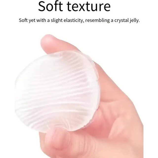 3/5/8pcs Clear Round Silicone Powder Puffs Air Cushion Powder Foundation Puffs Transparent Non-Absorbent Cosmetic Blender Puff