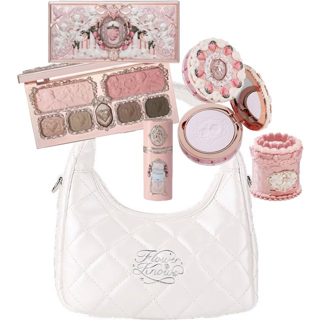 Flower Knows Strawberry Cupid Professional Makeup Set for women Full Kit Gift Box Eyeshadow Lip Cream Blush Compact Powder Sets