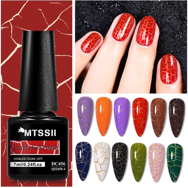 Mtssii 7ml Crackle Gel Nail Polish Quick Natural Air Dry Full Coverage Semi Permanent For Nail Manicure DIY Art Varnish