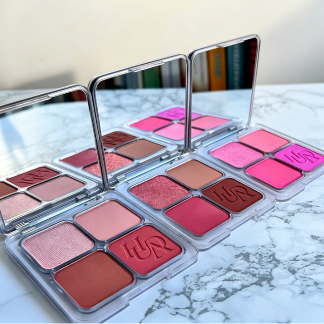 Fine Fitting 4-color Powder Powder Blusher Light Natural Dumb Shiny Durable Waterproof Sweat Resistant Blush Lip Gloss Makeup