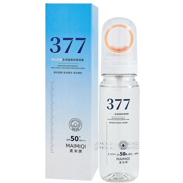377 Facial Sunscreen Spray SPF50+ Sun Protection Moisturizing Brightening Anti UV Anti Wrinkle Spray For Face Body Neck Skincare