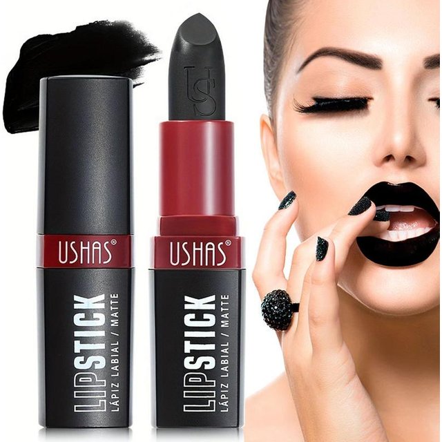 Matte Vampire Black Lipstick Matte Black Lip Stick High Impact Highly Pigmented Velvet Matte Lipstick Retro Dark Purple Lipstick