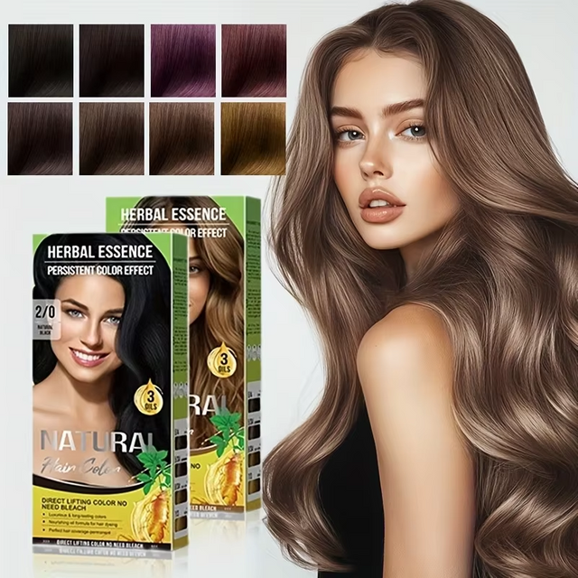Semi-Permanent Hair Dye,Natural Hair Color Cream Covers Gray Hair,Bagged Unisex Hair Dye Shampoo Hair Cream for Holiday,Party
