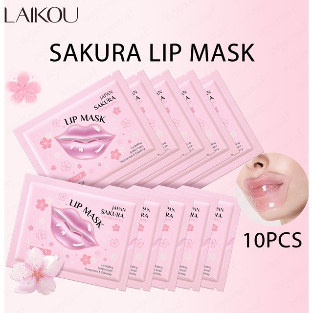 LAIKOU 5/10pcs Lip Mask Lip Care Moisturizing Hydrating Repair Lighten Lip Lines Labial Gel Patch Lips Pad Patches Care Products