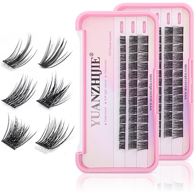 YUANZHIJIE Individual DIY Cluster Eyelash Extensions 36PCS 10-14mm Mix Clusters Premade Volume Lashes Professional Makeup Tools