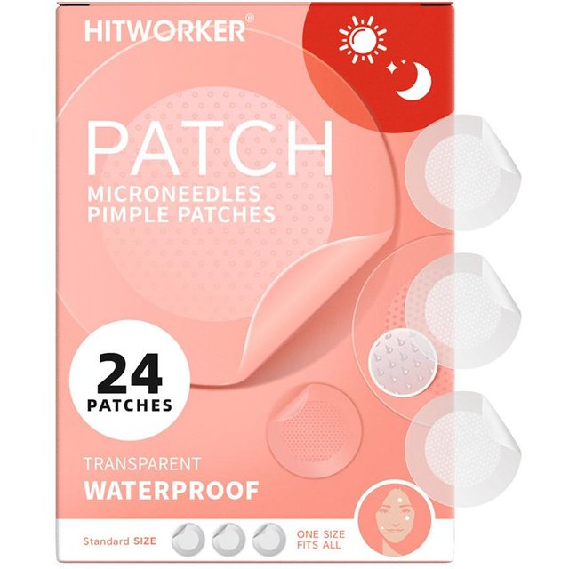 24PCS Microneedle Acne Patch Painlessly Penetrate Acne Patches Blemishes Pimples Covering Patch Daily Unisex Skincare Ultra-fine