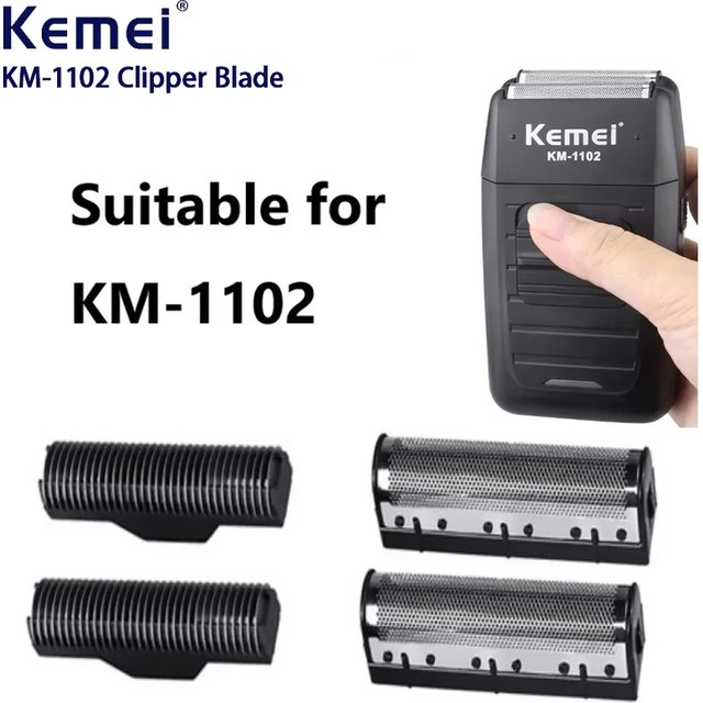 1Set Clipper Blade for Kemei Km-1102 Clipper Electric Shaver Parts Net Replacable and Durable Stainless Steel Material