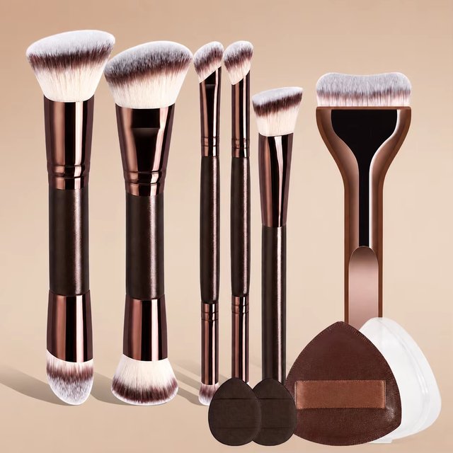 6/9pcs Multi-Functional Makeup Tool Set, Includes Foundation Brush, Face Brush, Powder Brush, Blush Brush, Concealer Brush, Cont