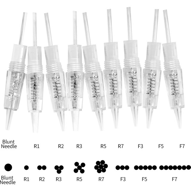 Tattoo Needles Disposable Sterilized Tattoo Needle For Eyebrow Eyeliner Makeup for Tattoo Machines Blunt R1 R2 R3 R5 R7 F3 F5 F7