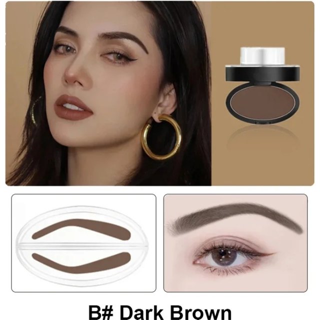 Eyebrow Powder Stamp Tint Stencil Kit Cosmetics Professional Makeup Waterproof Eye Brow Stamp Lift Eyebrow Enhancers Stencil Kit