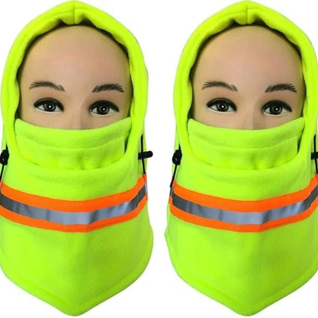 Men HiGH Visibility Reflective Winter Thermal Fleece Balaclava Mask Ski Motorcycle Full Face Mask Neck Cover Windproof