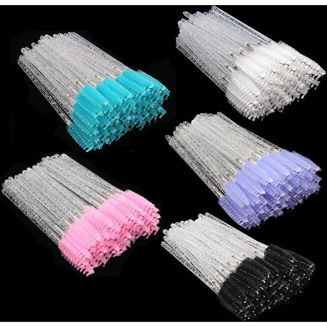 Disposable Crystal Eyelashes Brush Comb 50Pcs Eye Lashes Extension Mascara Wands Makeup Professional Makeup Beauty Tool