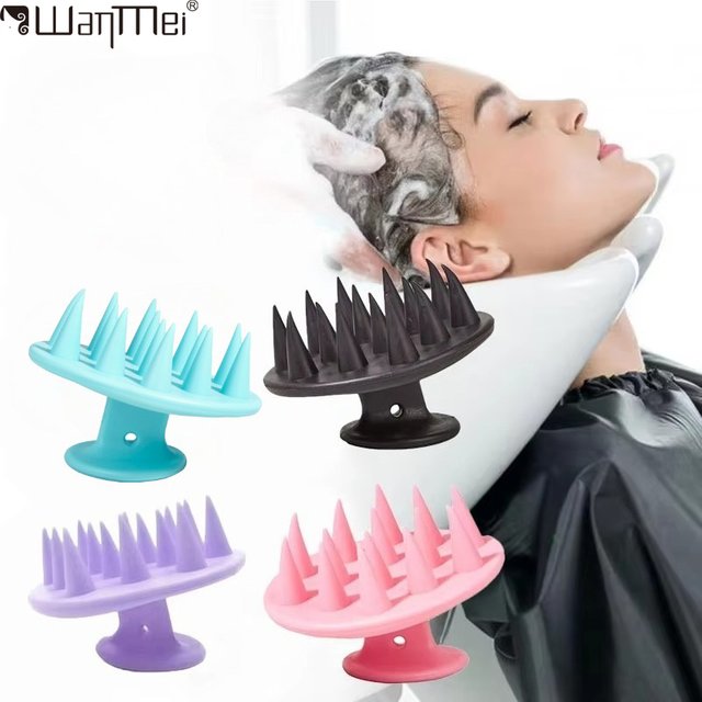 WANMEI Silicone Shampoo Head Scalp Massage Brush Silicone Body Brush Hair Washing Comb Bath Shower Brush Salon Hairdressing Tool
