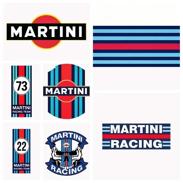 MARTINI PVC Stickers Waterproof Sunscreen Signs for Car Truck Motorcycle Off-Road Racing Helmet Trunk Waterproof Decals