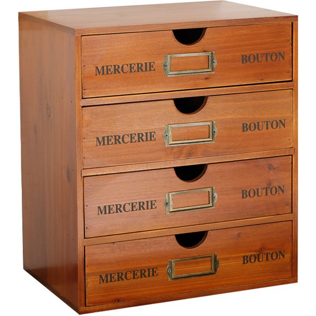 Wooden File Rack Desktop Stamp Organizer Cabinet Solid Wood Drawer Cosmetic Storage Box Decoration Household Goods