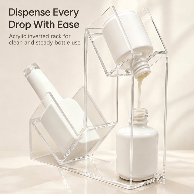 Acrylic Nail Polish Inversion Rack, Leak-proof Nail Polish Bottle Holder, Manicure Tool Organizer for Salon & Home Use